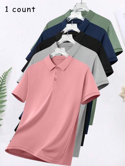 Camisa Polo Masculina de Verão, Feita de Material de Secagem Rápida, Alfaiataria 3D, Ajuste e Justo, Adequada para Negócios e Lazer, É o Melhor Presente para Homens