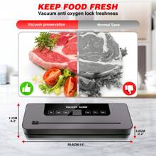 Vandise Vacuum Sealer Machine Automatic Food Saver | 6 Modes for Dry Wet Foods | Strong Suction Vacuum Sealer for Meat Fish Vegetables Fruits Snacks Coffee Grains | Preserve Freshness Longer | Includes 10 Free Vacuum Bags | Waterproof Touch Screen Control Panel | Built-in Bag Cutter & Roll Storage | Compact Design for Kitchen Countertop | Ideal for Sous Vide Meal Prep Marinating Freezing Storing Leftovers | Commercial & Home Use | Easy to Clean | Leak-Proof Seal Technology | One-Touch Operation | Perfect for Extending Shelf Life of Perishables | Great for Camping Travel Bulk Buying | Durable Heavy-Duty Design | Stainless Steel Housing | Quiet Operation | Energy Efficient | Best Gift for Home Cooks
