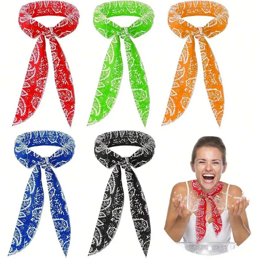 1 Stück/3 Stück/5 Stück Kühlnacken-Wrap Set, wassergetränkter Nackengaitor, geeignet zum Einweichen, Unisex Design als Schal oder Stirnband, perfekt für Outdoor-Aktivitäten wie Wandern und Camping im Sommer