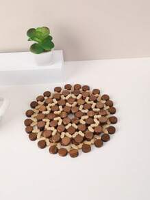 Almohadilla de aislamiento térmico de bambú, posavasos, soportes para ollas, salvamanteles resistentes al calor, posavasos, accesorios de cocina para el hogar, artículos indispensables para el hogar y la cocina, utensilios y equipos de cocina como regalos prácticos de Navidad