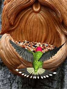 1pc Tree Face Bird Feeder, Tree Bird Feeder Garden Unique Decoration, Tree Face Decor Bird Feeder Outdoor, Unique Bird Feeder For Outside, Garden Decoration And Wild Birdfeeder Yard Art (Please Check Size Chart Before Purchase) - Multicolor - View 4