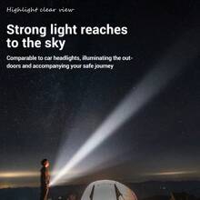 1pc Rechargeable Bright LED Flashlight, High Power Vintage Style Outdoor Spotlight
