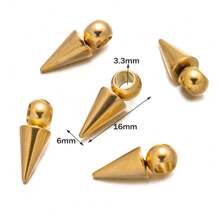 10 Stücke Konus Dekor Spitze Hypoallergene Anhänger Edelstahl Dekor mit kleinem Loch Konus Anhänger für DIY Ohrring Armband Halskette Schmuckherstellung