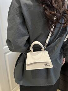 1pc Mini Handbag, Simple Casual Small Square Bag, Multi-Functional One-Shoulder Messenger. It Can Be Customized With Your Own Name. Teacher's Day Gift, Very Suitable For Going Out Shopping, Seaside Vacation Travel And Daily Use. Birthday Gift, Souvenir Bag For Friends Or Daughters.