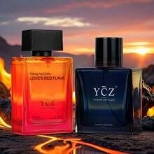 Red & Blue Gentleman's Fragrance Gift Set|LOVE'S RED FLAME SPICY WOOD & YCZ FRESH & FRUIT|RED & BLUE DUALS - WARM & COLD AS YOU WANT TO BE|50mL/1.7Oz Per Bottle - Double Bottles For Long Lasting Scent|Valentine's Day-Birthday-Father's Day Exclusive Gifts - 紅色和藍色 - 查看 5