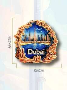 1pc UAE Abu Dhabi City Architecture Fridge Magnet, Dubai Burj Khalifa Tower Travel Souvenir Gift, High-End Home Decor Magnetic Sticker - Multicolor - View 16