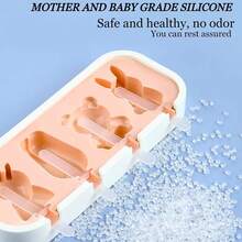 一个用于制作布丁冰淇淋的硅胶模板 - 具有有趣卡通形状（动物，水果）的家用冰淇淋模具 - 轻巧易用，夏季必备