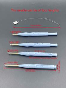 1 Set de Kit de Punch Needle de color azul claro DIY, 4 longitudes de aguja ajustables, agujas de acero inoxidable, grosor de 0.5cm/0.2 pulgada, herramientas de bordado y tejido para todo el año, adecuado para proyectos creativos de bordado - Azul - Ver 10