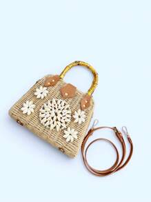 2025 New Handmade Weaving Shell Beads Flower Shoulder Bag, Fashion Multi-Way Tote