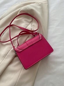 Mini bolso de mujer con solapa acolchada y estilo elegante - Rosa Fucsia - Ver 10
