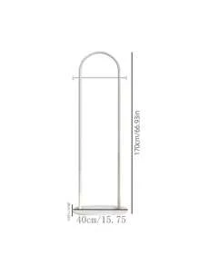 1 Pc Standalone Clothes Hanger - Vertical Space-Saving Clothes Rack For Bedroom And Living Room, Metal Frame With White Shelf, Portable Design For Easy Organization, Portable Garment Rack
