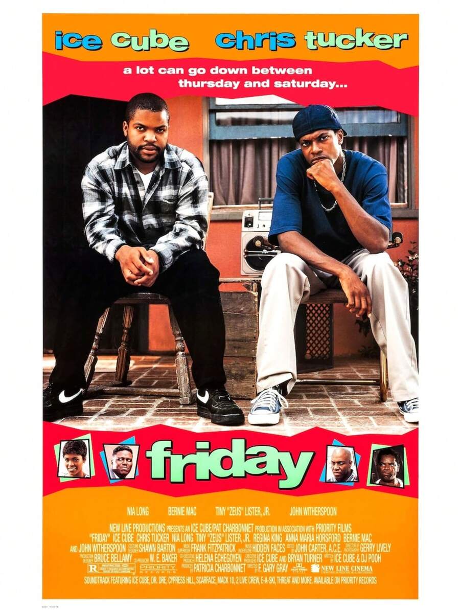 Friday Movie Poster Print Wall Art Ice Cube, Chris Tucker Canvas Painting Posters And Prints Wall Art Pictures For Living Room Decoration Optional Frame ,Wall Art With Frame - Multicolor - View 1