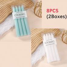 Box Of 4pcs Modern Minimalist Taper Candles,20cm/25cm Tall,Multi-Color Optional,Fragrance-Free Design For Festive Party & Home Decor, Gift Box,Festive Party Ambiance Candles,Suitable For Easter Day,Father's Day,Mother's Day,Weddings,And Various Other Holidays,Dinner Table Decorations, Birthday Party,Romantic Candles,Men&Women Gift,Outdoor Picnic Emergency Lighting Candle - Multicolor - View 27