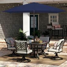 6.5x10 Ft Rectangular Patio Umbrellas Outdoor Market Umbrella With Push Button Tilt And Crank, Rectangle Table Umbrella 6 Sturdy Ribs UV Protection For Pool Garden Backyard Deck, Red - 海軍 - 查看 2
