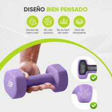 Set De 6 Mancuernas Hexagonales De Neopreno, 2, 3, 5LB, Antideslizante, Ideal Para Entrenamientos En Casa Y En El Gimnasio - 1 - Ver 1
