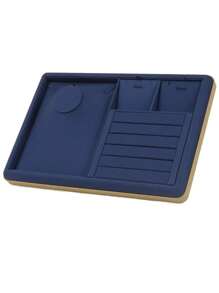 1pc High Quality Jewelry Display Tray, Necklace Pendant, Ring, Earring, Bracelet Organizer Holder, Gold Metal Faux Leather Velvet Jewelry Tray Summer Necessity For Women Storage Organizer Gift Travel Back To School