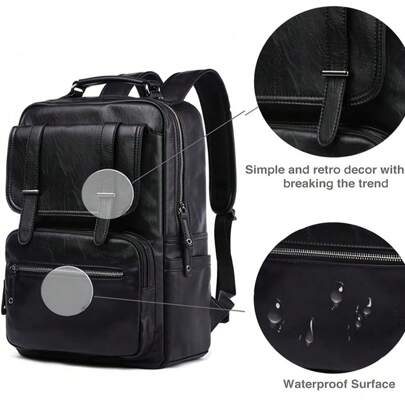Local Shipping Large Waterproof Travel Black Rucksack For College, Work Knapsack Fit Up To 16 Inch LaptopVintage Laptop Backpack For Men, Business Bac
