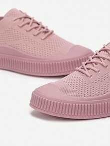 Sneaker casual versatile e traspirante con suola goffrata - Rosa - Visualizzare 4