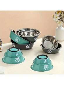 Large Capacity Pet Bowl, Stainless Steel Anti-Spill Cat Dog Food Bowl, For Medium/Large Pets, Anti-Slip Anti-Bite, Easy To Clean (Note: The Product May Have Minor Scratches Due To Friction During Transportation, Which Is A Normal Phenomenon And Does Not Affect The Normal Use And Function Of The Product. We Are Always Committed To Providing High-Quality Products, Thank You For Your Understanding And Support!)