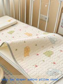 1 件卡通兔子、熊、恐龙印花柔软防水床垫、婴儿床/床单、育儿室、卧室、老年人、月经期、宠物、日托、返校