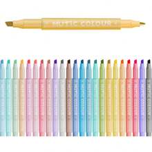 Juego de 6 piezas/12 piezas/24 piezas de bolígrafos fluorescentes de doble cabeza, marcadores fluorescentes de colores para resaltar, dibujar y volver a la escuela