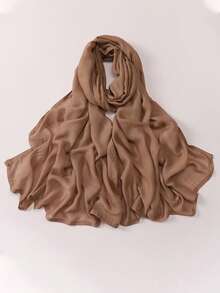 1 Stück Damen Einfarbig Großer Größe Sport Kopftuch, weiches Kopftuch mit breitem Rand, vielseitiger Sonnenschutz Kopftuch Hijab, geeignet für tägliches muslimisches Außentragetuch - Verschiedenfarbig - Übersicht 30