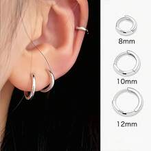 2pcs/Set Premium S925 Sterling Silver Hoop Earrings For Women, Minimalist Design Elegant Earring Studs Jewelry Gifts