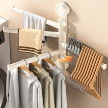 1 件装吸盘毛巾架可旋转毛巾架 2/3/4/5 杆毛巾挂架厨房浴室壁挂式 - 彩色 - 查看 6