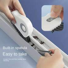 Brosse de nettoyage de rail de fenêtre 2-en-1 - Grattoir détachable pour porte et rebord de fenêtre, nettoyeur de coin de vitre et outil de fente de rebord en plastique