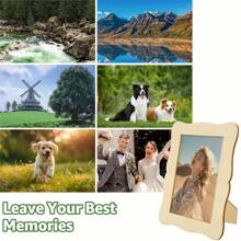 21pcs Modern Wooden Photo Frames – Horizontal Tabletop Frames, Wooden Finish For Desk Display, DIY Painting & Doodling Frames – Home Decor, Unique Birthday Gift For Garden, Courtyard & Festival Decoration​