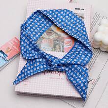 4pcs Blue Simple Long Headbands Women Summer Double-Sided Ribbon Hair Bands Scrunchy Hair Ties Decorative Head Wrap Ponytail Holder Polka Dot Polyester Winter Hair Accessories