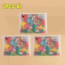 1-3PCS Storage Bag Mesh ZipperToy Building Block Puzzle Sub-Package Children Particle Zipper Transparent Finishing Storage