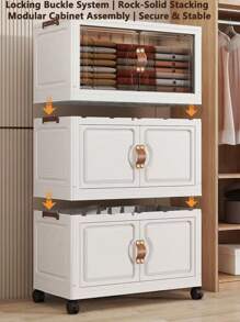 5/4/3/2/1 Tier Storage Cabinet Folding Storage Box, Home Living Room Toy Cabinet, Storage Rack, Snack Cabinet, No Assembly Required, Kitchen Storage Cabinet