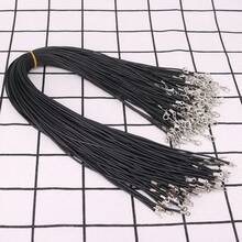 100 Buah Tali Kalung Hitam 50cm untuk Pembuatan Perhiasan dengan Gesper Lobster, Tali yang Dapat Diatur untuk Gelang dan Liontin, Perlengkapan Kerajinan DIY - Tali Kalung 50cm - View 8