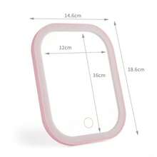 Miroir de maquillage lumineux à DEL, miroir portable et pliable avec support réglable, 3 modes de couleur, miroir de vanité éclairé, écran tactile intelligent et gradable, convient pour la vanité, la chambre, la salle de bain, rotation à 720°, charge USB, cadeau pour la Saint-Valentin, la Fête des Mères, les filles - Multicolore - Voir 7
