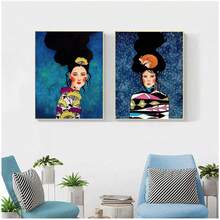 1pc Abstract Girl Hair Flower Bird Wall Art Canvas Painting Nordic Posters And Prints Vintage Wall Pictures For Living Room Decor Paintings In Living Rooms, Bedrooms, Dining Rooms Optional Frames Modern Posters, Wall Arts, Canvas Paintings, And Reusable Frames - Multicolor - View 1