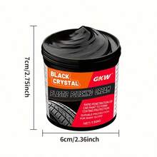 150克塑料和橡胶修复膏 - 黑晶抛光剂，适用于汽车划痕、轮胎光泽和内部更新，抗老化和褪色，持续2-3年塑料修复，汽车细节 | 前后展示 | 修复抛光