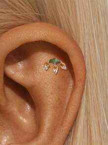 1 Stück Natürlicher Moos Achat 925 Sterling Silber Ohrringe für Frauen, klassischer flacher Rücken Piercing, minimalistisches Geschenk für Mütter, Brautschmuck, hochwertiger Schmuck