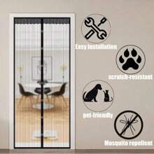 Magnetic Mosquito Net Curtain - No Hole Self-Adhesive Door Curtain, Universal For Kitchen Bedroom, Summer Magnetic Mesh Screen, Breathable Invisible Curtain, Washable Retractable Divider, Home Mosquito Repellent
