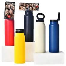 Magnetic Lid Sports Water Bottle, Large Capacity Vacuum Insulated Straw Cup For Cycling, Thermal Bottle