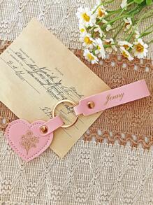 1 pezzo Portachiavi personalizzato in pelle sintetica, con fiori e nome personalizzati, anello portachiavi in pelle, targhetta per borsa, regalo nuovo per la casa, regalo di compleanno per lei, regalo festivo. Questo è un pezzo versatile.