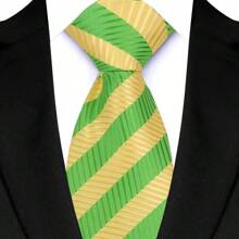 GOADAFOO Corbata de moda de 8 cm de ancho para hombre, de color verde con rayas, flores, cuadros y puntos. Corbata tejida jacquard para novio, negocios, boda y fiesta