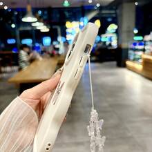 1 件马卡龙波浪蝴蝶装饰手机壳带腕带适用于 Apple 16Pro Max/ Galaxy S24 Ultra、Infinix Smart 8/Infinix Hot 40i/Spark 20/Spark 20C/Spark Go 2024