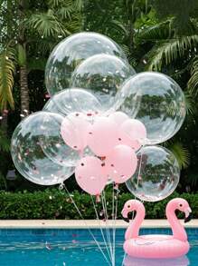 50 Pieces/25/10/3pcs Transparent Balloons, 10-36 Inch Transparent Wave Balloons, Can Be Filled With Balloons, Transparent Inflatable Air Helium Balloons, Perfect For Wedding Room Decoration, Party Decoration, And Birthday Party Decoration