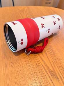 Customized Stainless Steel Coffee Cup, Drawstring Straw Cup, Small And Fresh Pattern, High Beauty Insulated Cup For Girls, Portable Water Cup - Multicolor - View 4