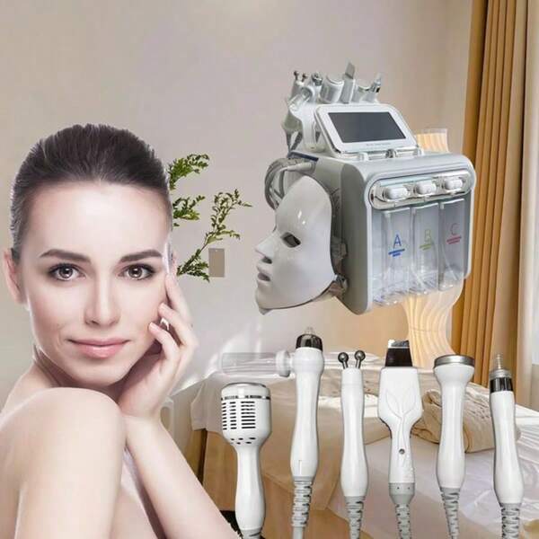 [Mother's Day Limited]-7-In-1 Hydrogen Oxygen Beauty Meter, Hydrofacial,Double Large Pump Home 7-In-1 Hydrogen Oxygen Beauty Skin Cleansing Spa, Gentle Care Cleansing Skin, Mother's Day Gift, Perfect Gift For Wife