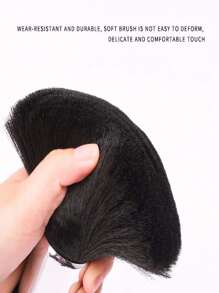 2PCS Black Barber Hair Brush Set – Premium Men's Shaving Soft Brush & Makeup Cleaning Salon Tool With Black ABS Handle – Nylon Bristles For Smooth Hair Styling And Shaping