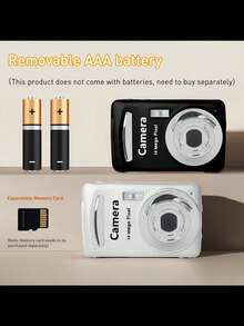 1 件青少年数码相机，1600 万像素，CMOS 传感器，4 倍数码变焦，支持 32G 存储卡（本产品不附带电池，3 节 7 号电池需单独购买）