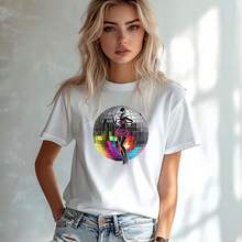 Mirror Ball  Disco Ball T-Shirt Sparkling Disco Ball Shirt Dance Party Rel Retro Style  Disco Lovers T-Shirt - Black - View 1