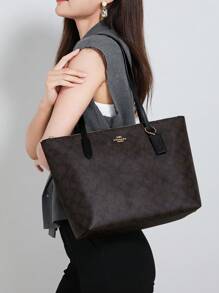 Coach Bolso de tela grande tipo tote con asa de hombro para mujer, bolso de mano y cartera con cierre de cremallera, bolso de mamá para el trabajo, viajes, compras y uso diario